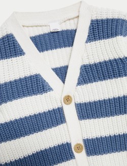 Pure Cotton Striped Cardigan (0-3 Yrs)