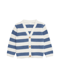 Pure Cotton Striped Cardigan (0-3 Yrs)