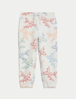 Cotton Rich Aeroplane Print Joggers (2-8 Yrs)