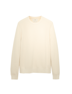 Pure Cotton Textured Crew Neck Jumper