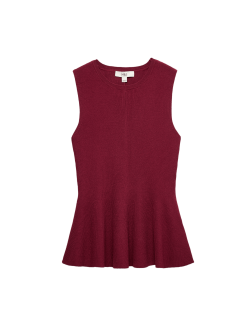 Ribbed Peplum Knitted Vest