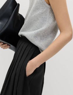 Pleat Front Palazzo Trousers