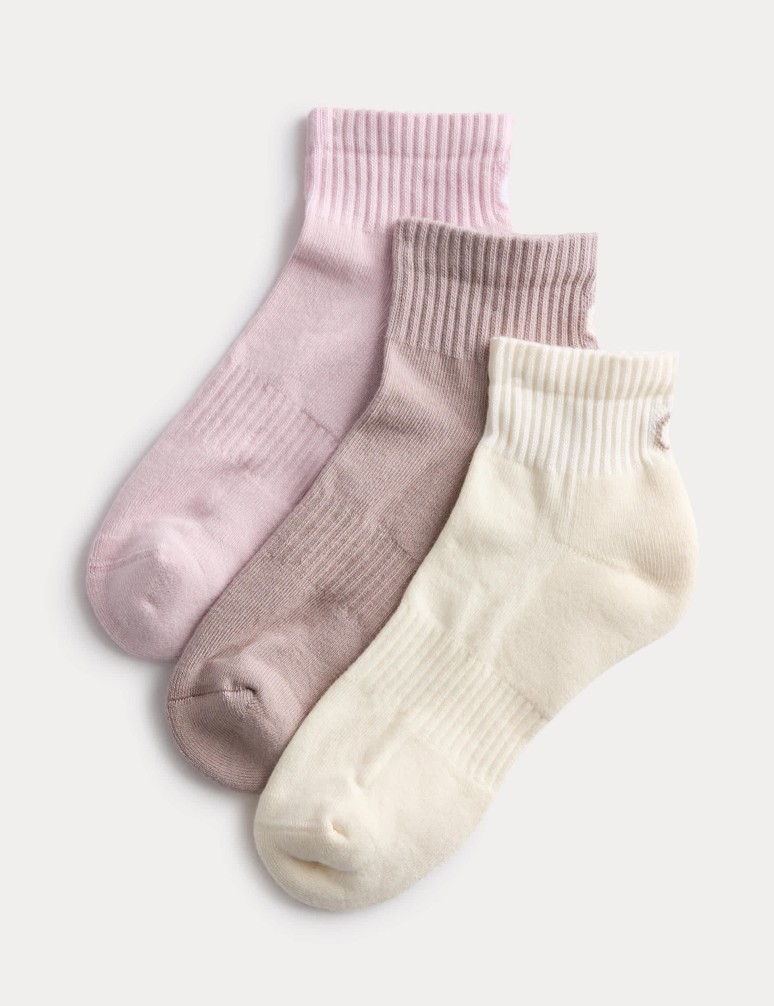 3 Pack Cotton Rich Quarter Socks