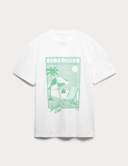 Tričko s grafickým motivem St Tropez, z čisté bavlny