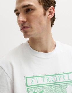 Tričko s grafickým motivem St Tropez, z čisté bavlny