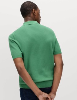 Pletená polokošile s texturou a vysokým podílem bavlny