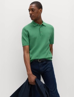 Pletená polokošile s texturou a vysokým podílem bavlny