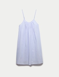 Pure Cotton Striped Short Chemise