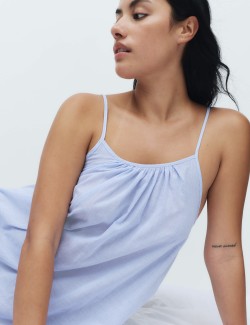 Pure Cotton Striped Short Chemise