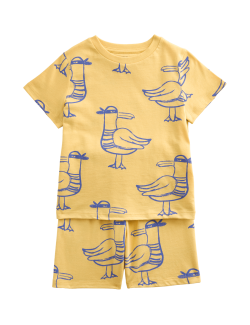 Kids' Pure Cotton Seagull Short Pyjamas (1-8 Yrs)