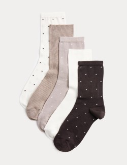 5 Pack Supersoft Spot Crew Socks