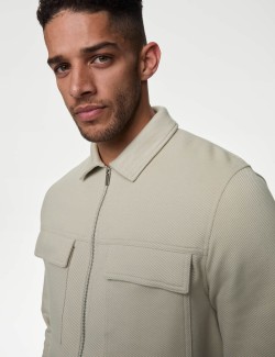 Cotton Rich Textured Overshirt