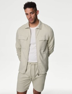 Cotton Rich Textured Overshirt