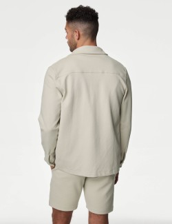 Cotton Rich Textured Overshirt