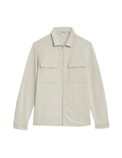 Cotton Rich Textured Overshirt