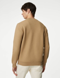 Cotton Rich Textured Crewneck Sweatshirt