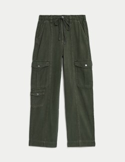 Twill Cargo Drawstring Trousers