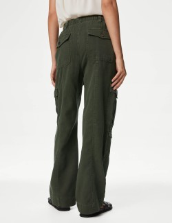 Twill Cargo Drawstring Trousers