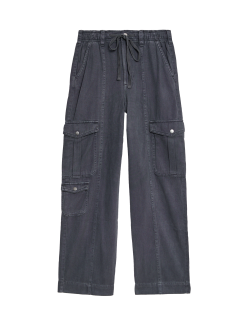 Twill Cargo Drawstring Trousers