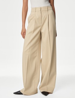 Lyocell Rich Pleat Front Wide Leg Trousers