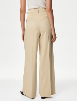 Lyocell Rich Pleat Front Wide Leg Trousers