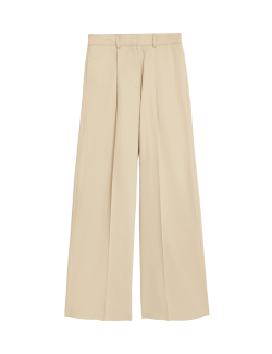 Lyocell Rich Pleat Front Wide Leg Trousers