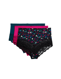 3pk Lace Trim Full Briefs