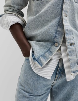 Pure Cotton Denim Overshirt
