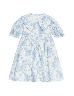 Pure Cotton Floral Dress (2-8 Years)