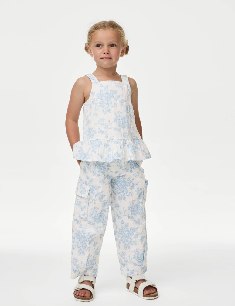 Cotton Rich Floral Trousers (2-8 Yrs)