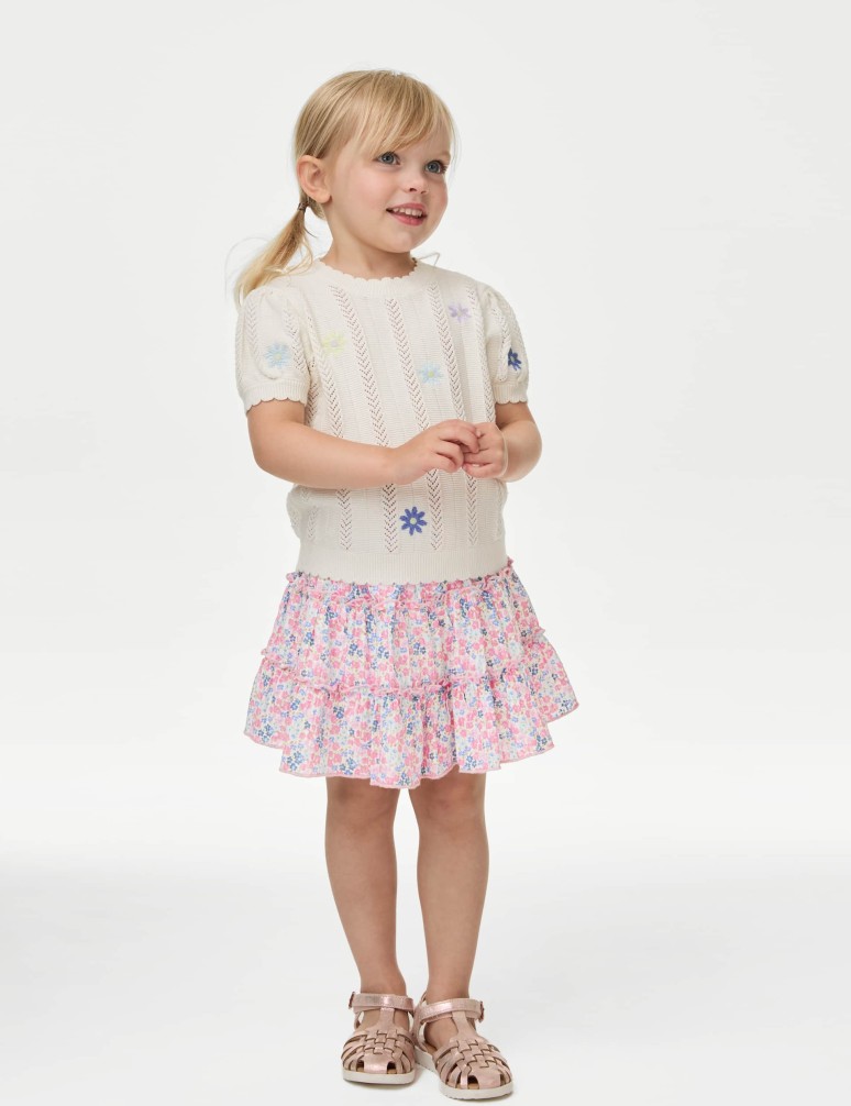 Cotton Rich Floral Skirt (2-8 Yrs)