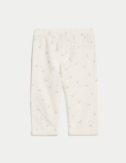 Pure Cotton Floral Jeans (0-3 Yrs)