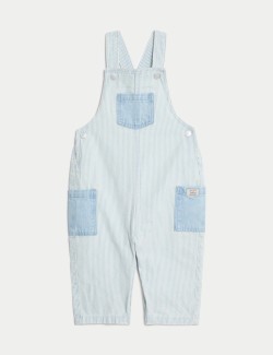 2pc Pure Cotton Striped Dungarees Outfit (0-3 Yrs)