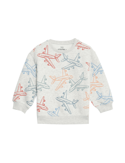 Cotton Rich Plane Sweatshirt (2-8 Yrs)