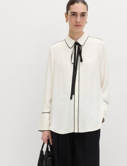Bow Tie Piped Detail Shirt