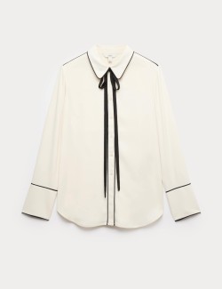 Bow Tie Piped Detail Shirt