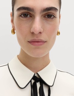 Bow Tie Piped Detail Shirt