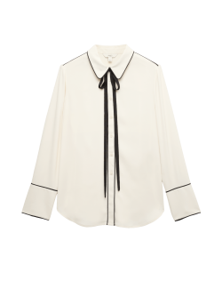 Bow Tie Piped Detail Shirt