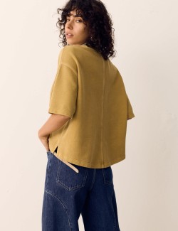 Pure Cotton Crew Neck Boxy Sweatshirt