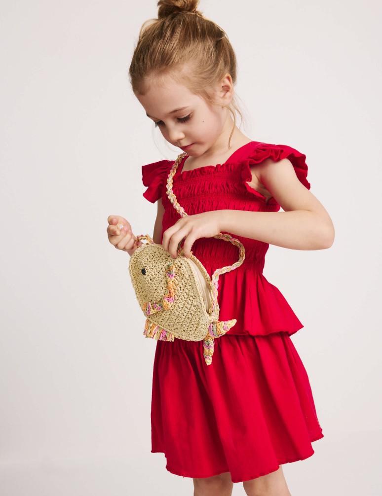 2dílný ginghamový outfit s řasením (2–8 let)