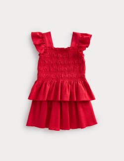 2dílný ginghamový outfit s řasením (2–8 let)