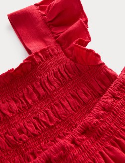 2dílný ginghamový outfit s řasením (2–8 let)