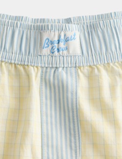 Kids' Yellow Woven Checked Pyjama Shorts (6-16 Yrs)