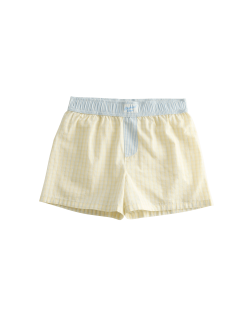 Kids' Yellow Woven Checked Pyjama Shorts (6-16 Yrs)