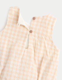 2 Piece Peter Rabbit™ Flopsy Checked Paddler with Hat (0-24 Mths)