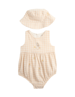 2 Piece Peter Rabbit™ Flopsy Checked Paddler with Hat (0-24 Mths)