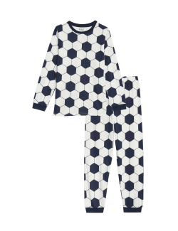 Pure Cotton Football Pyjamas (7-14 Yrs)