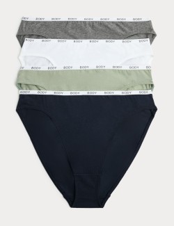 4pk Supima Cotton Rich High Leg Knickers