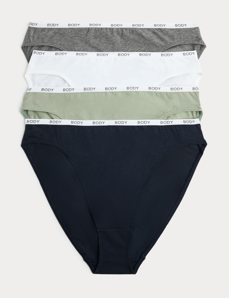 4pk Supima Cotton Rich High Leg Knickers