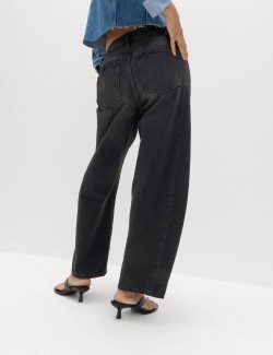Mid Rise Barrel Jeans